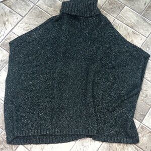 LOFT Green w shimmer poncho Knit Sweater